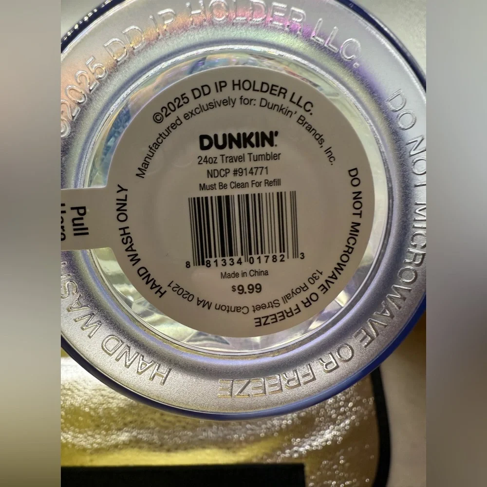 RARE - NEW Dunkin' Summer 2025 Sipper Chiseled Ice /24oz Tumbler/ BLUE / NWT - Picture 6 of 6